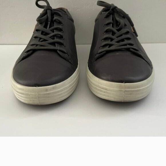 Ecco Men's Soft 7 Leather Lace-Up Sneakers Minimalist Quiet Luxury EU 47 US 13 - Picture 4 of 12
